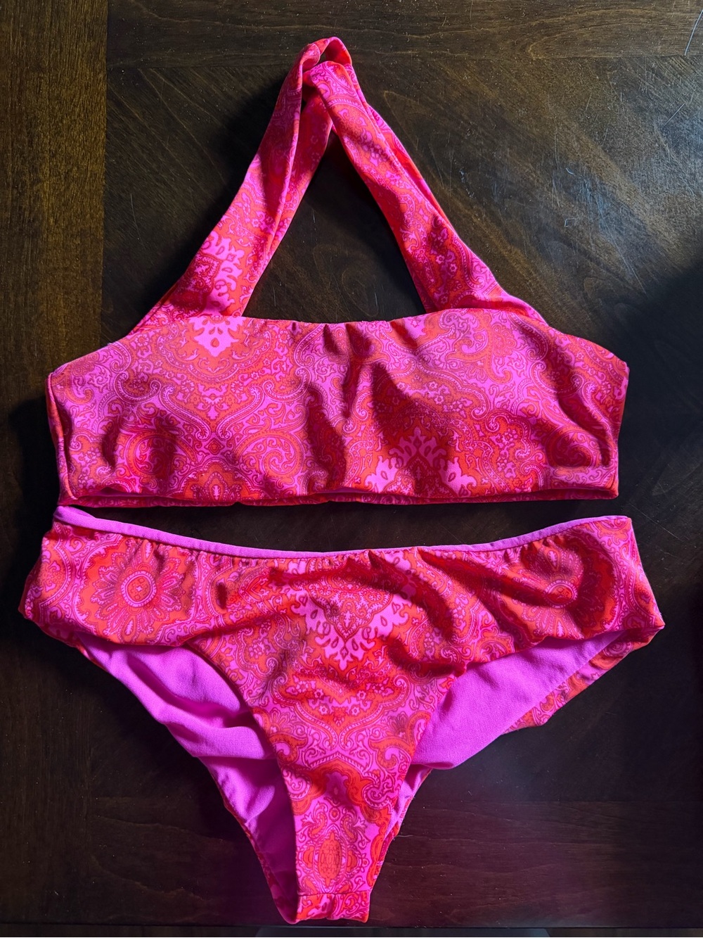 Billabong Hot Pink Paisley Swim Set